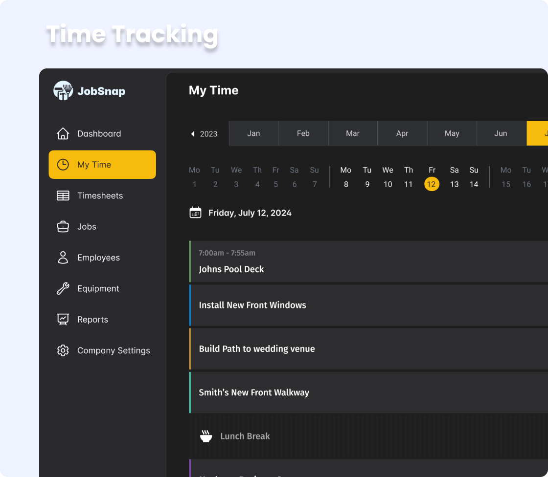 JobSnap App Tour - Time Tracking